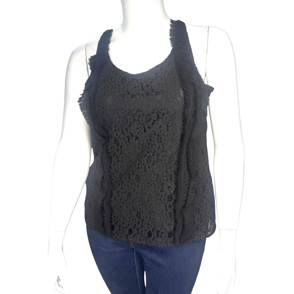 Sachin + Babi Tops - Sachin + Babi Anthropologie Tank Top L Silk Cotton Lace Black Whimsigoth